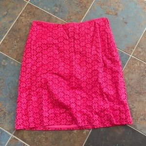 Ann Taylor eyelet hot pink a-line skirt